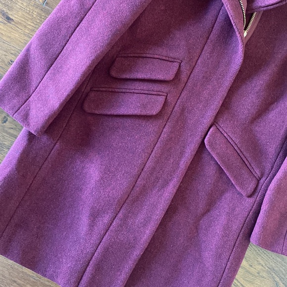 *NWOT* J.Crew Cocoon Coat Italian Stadium Cloth Wool, Heather Fire Red, size 0P - Picture 9 of 16